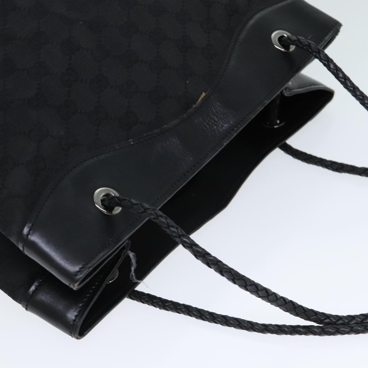 GUCCI GG Canvas Tote Bag Black fm3557