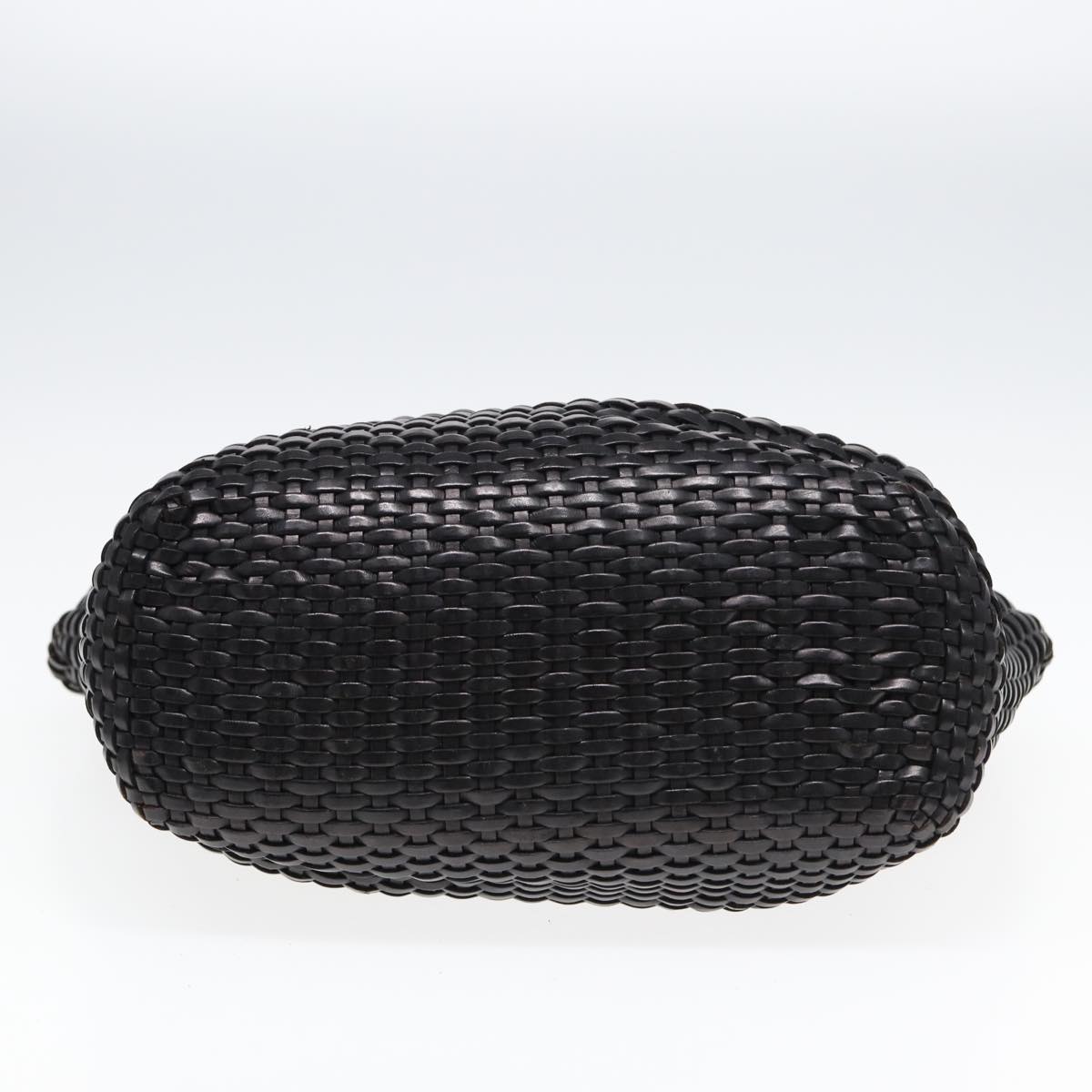 GUCCI Bamboo Hand Bag Leather 2way Black fm3573