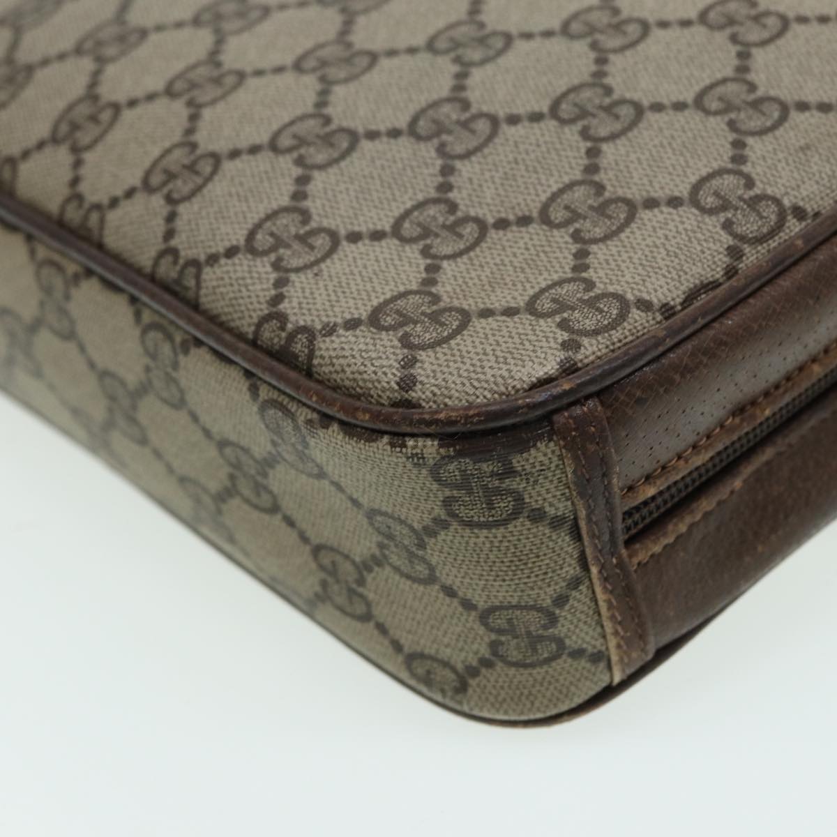 GUCCI GG Canvas Shoulder Bag PVC Leather Beige fm3580