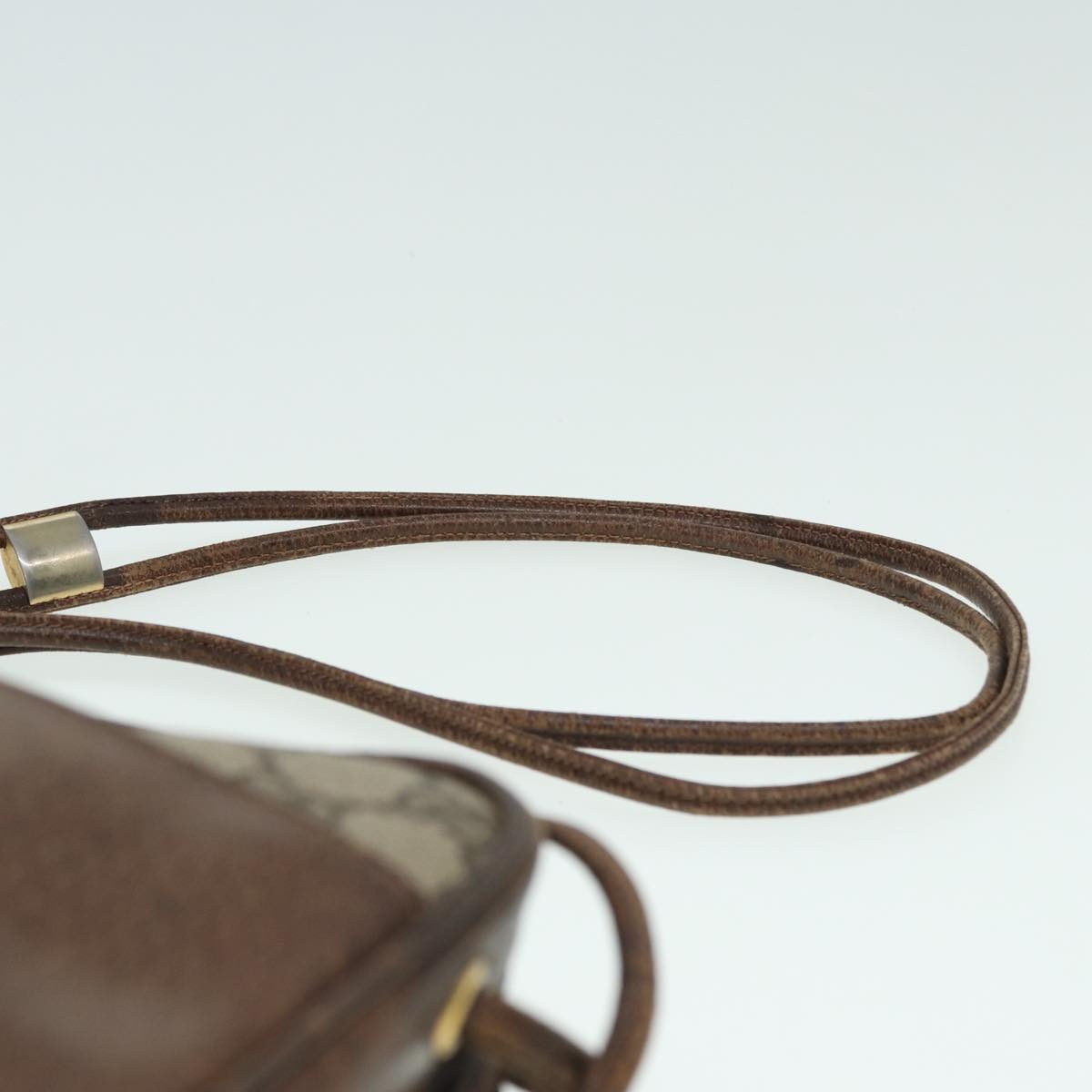 GUCCI GG Canvas Shoulder Bag PVC Leather Beige fm3580
