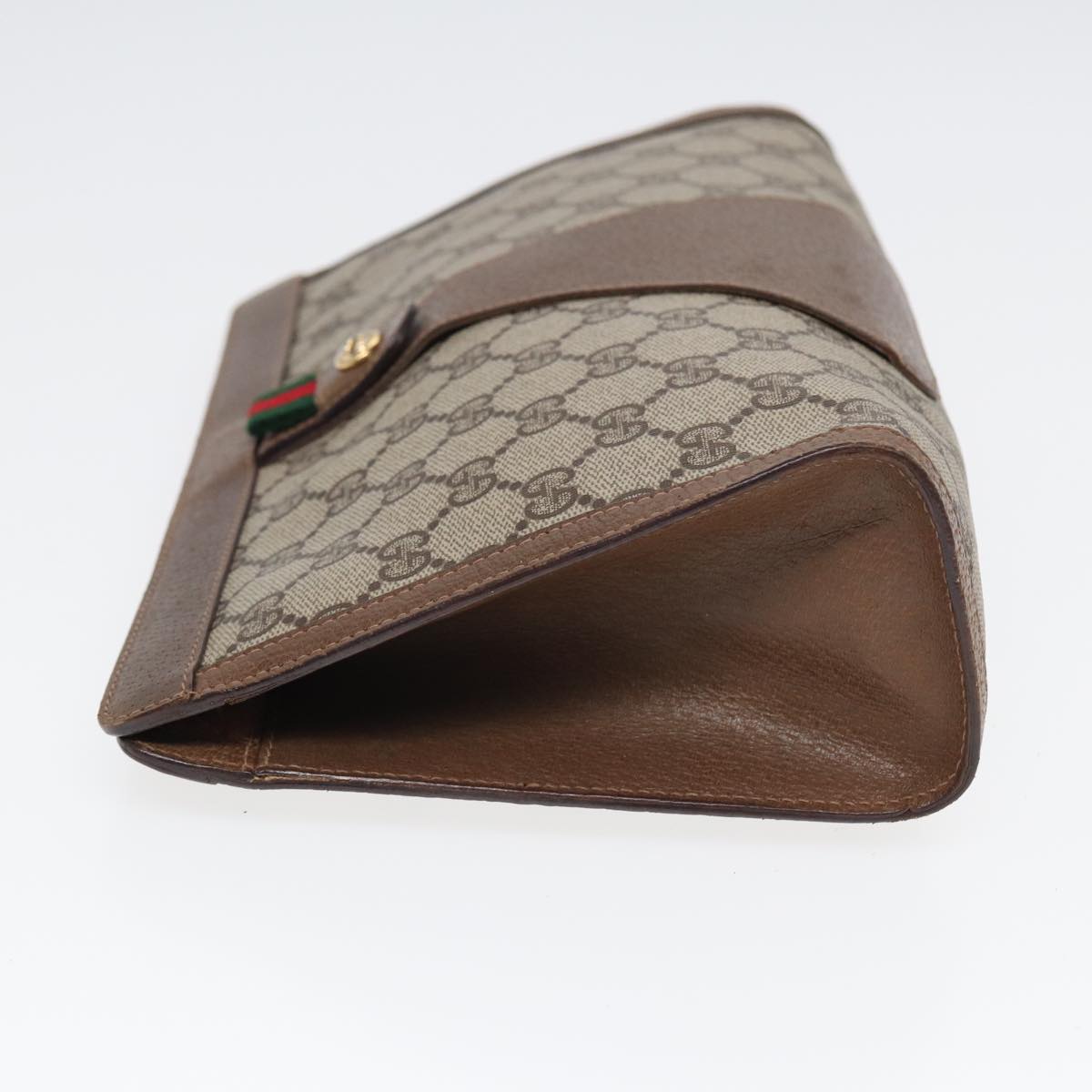 GUCCI GG Supreme Clutch Bag PVC Leather Beige 89 01 033 fm3645