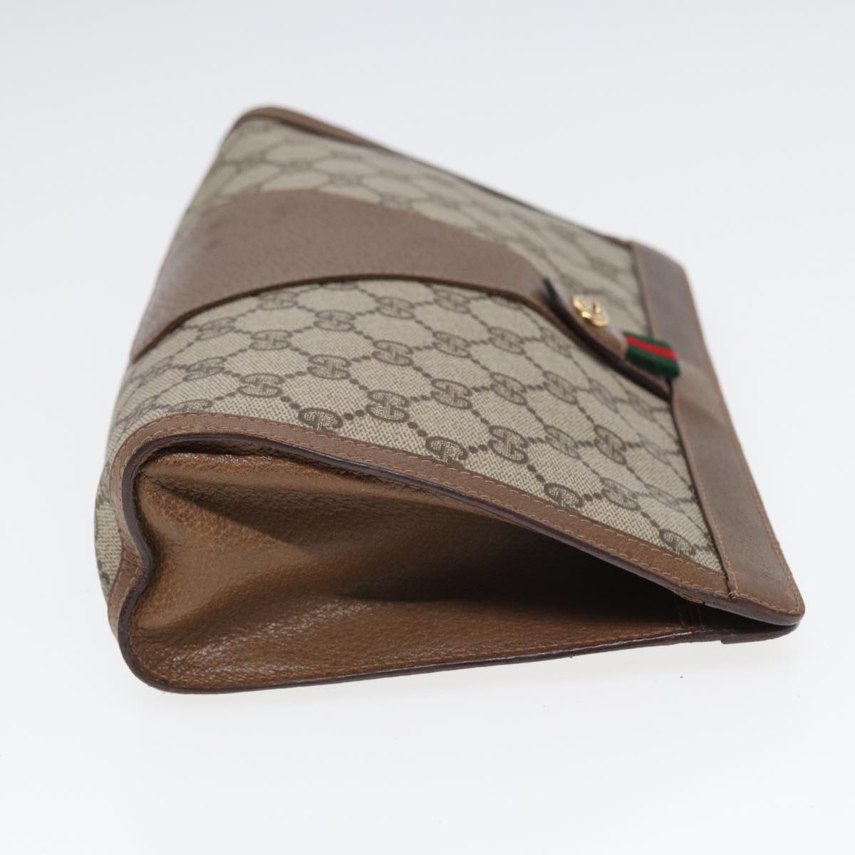 GUCCI GG Supreme Clutch Bag PVC Leather Beige 89 01 033 fm3645