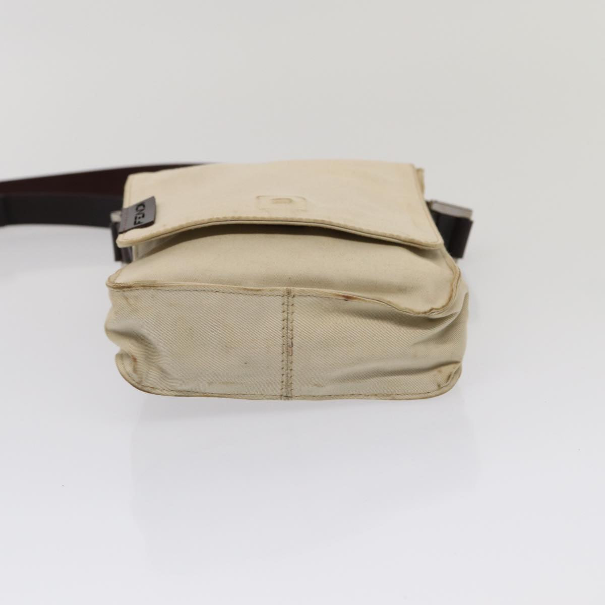 FENDI Canvas Shoulder Bag Beige fm3657
