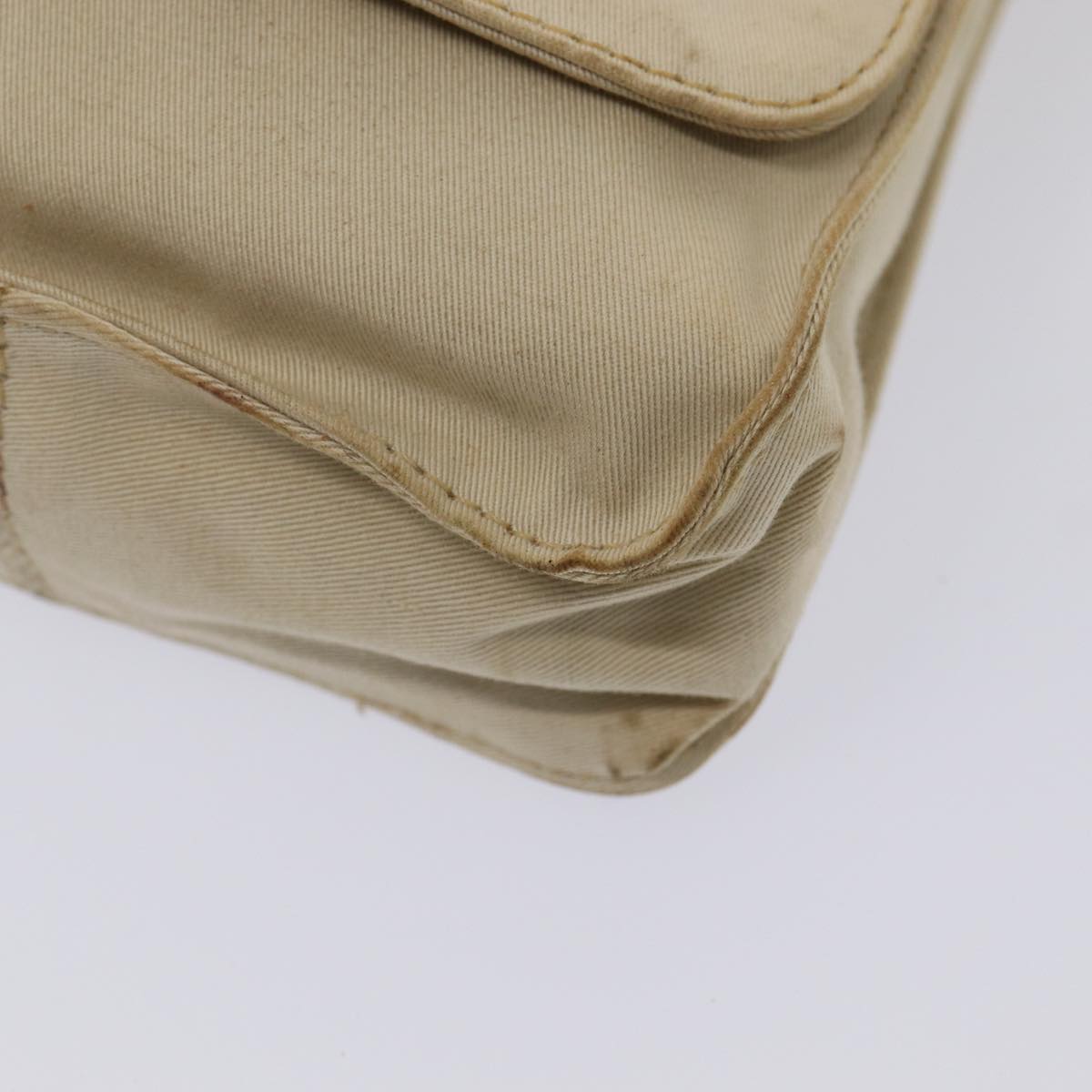 FENDI Canvas Shoulder Bag Beige fm3657