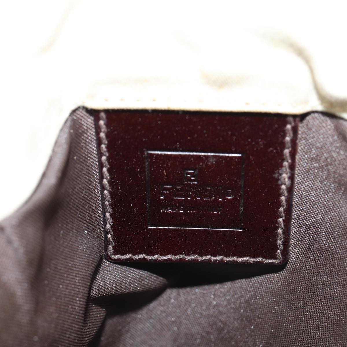 FENDI Canvas Shoulder Bag Beige fm3657