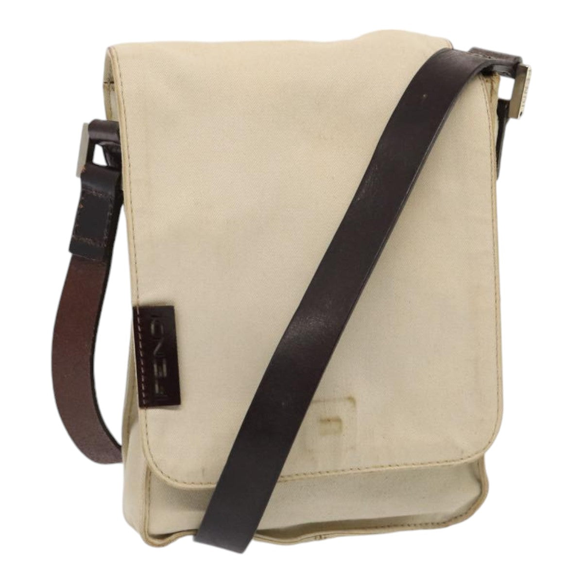 FENDI Canvas Shoulder Bag Beige fm3657