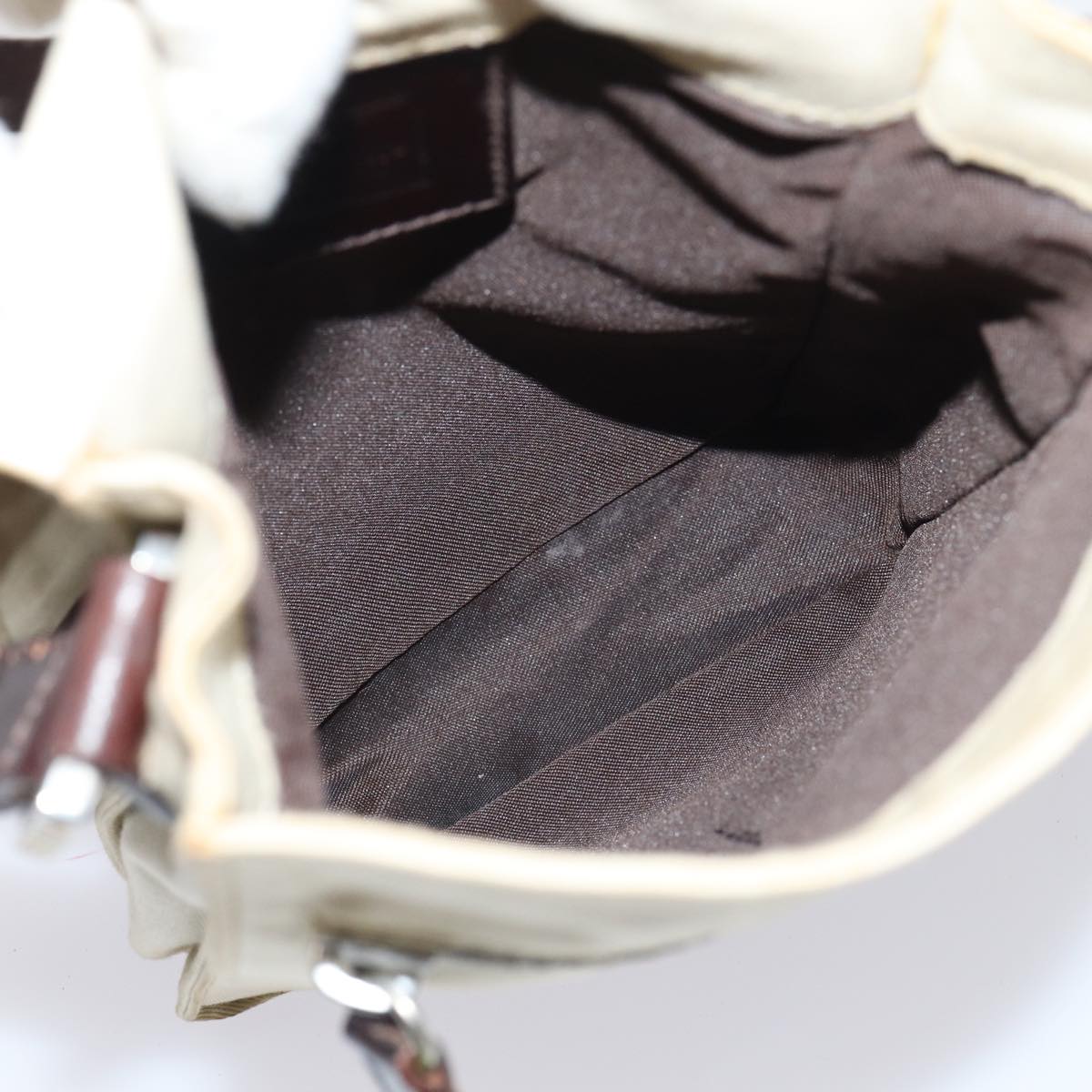FENDI Canvas Shoulder Bag Beige fm3657