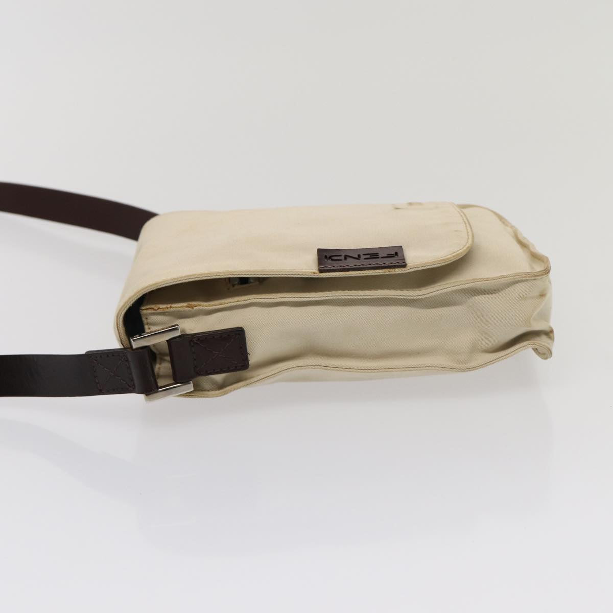 FENDI Canvas Shoulder Bag Beige fm3657