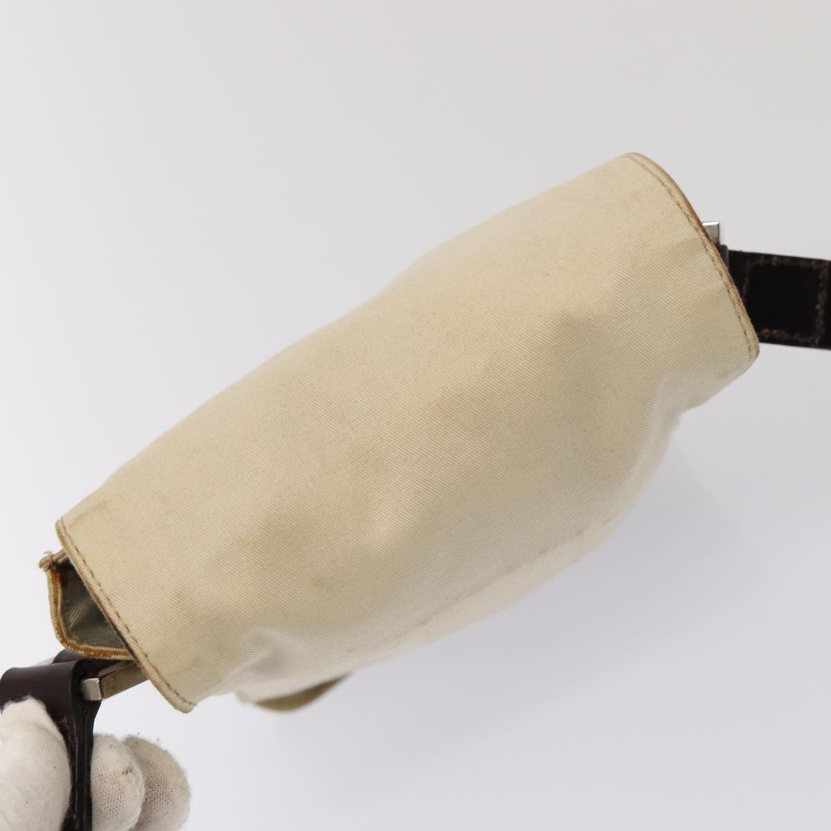 FENDI Canvas Shoulder Bag Beige fm3657