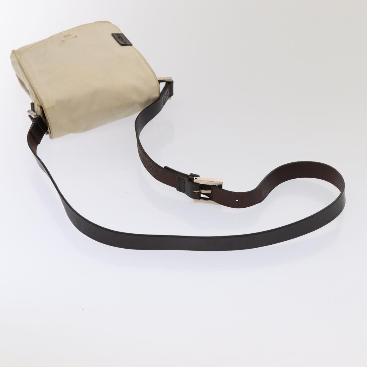 FENDI Canvas Shoulder Bag Beige fm3657