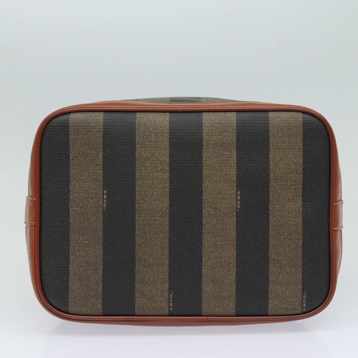 FENDI Pecan Canvas Shoulder Bag Brown Black gold fm3718
