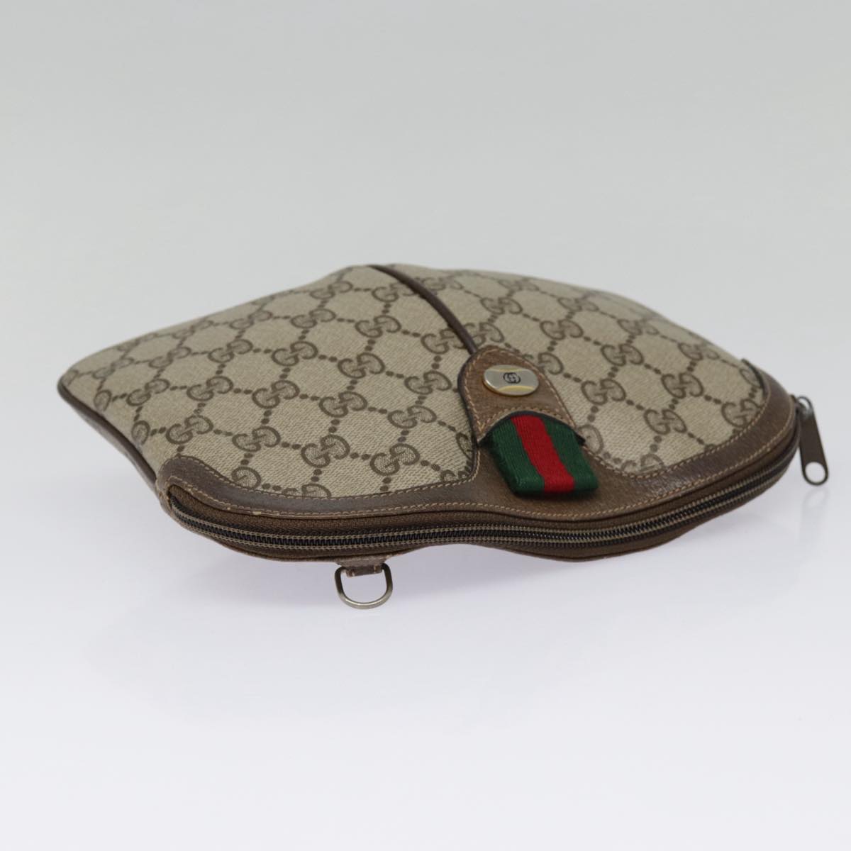 GUCCI GG Supreme Web Sherry Line Shoulder Bag PVC Beige 904 02 047 fm3772