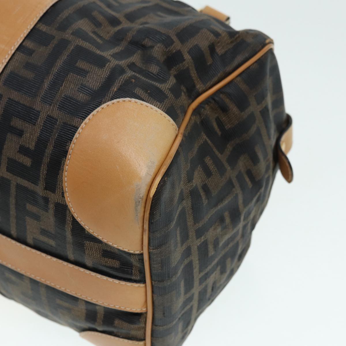FENDI Zucca Canvas Hand Bag Brown Black gold fm3783