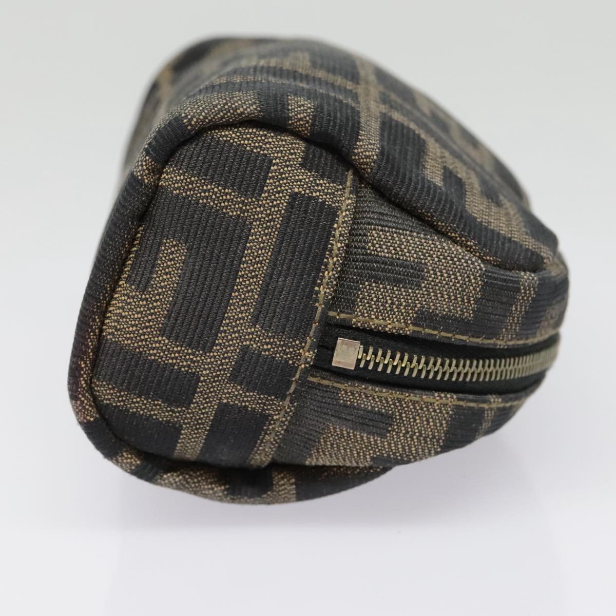 FENDI Zucca Canvas Pouch Black Gold Brown fm3877