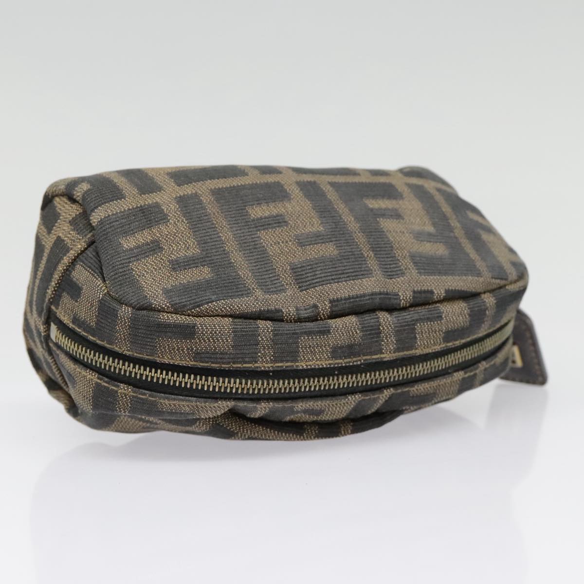 FENDI Zucca Canvas Pouch Black Gold Brown fm3877