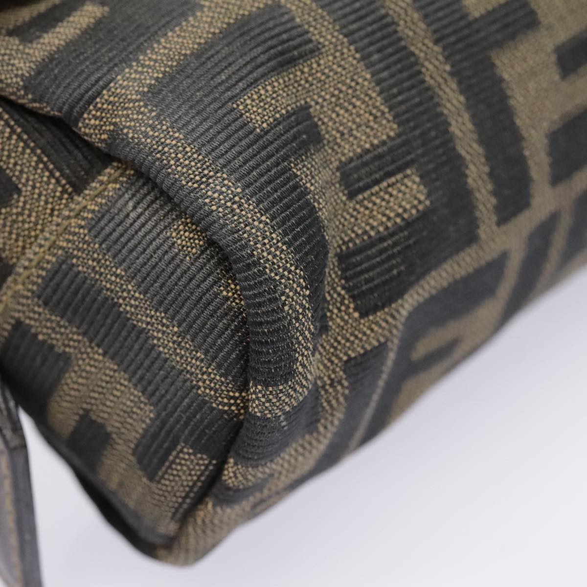 FENDI Zucca Canvas Pouch Black Gold Brown fm3877