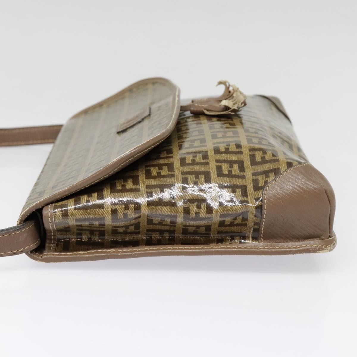 FENDI Zucchino Canvas Shoulder Bag Vintage Beige fm3888