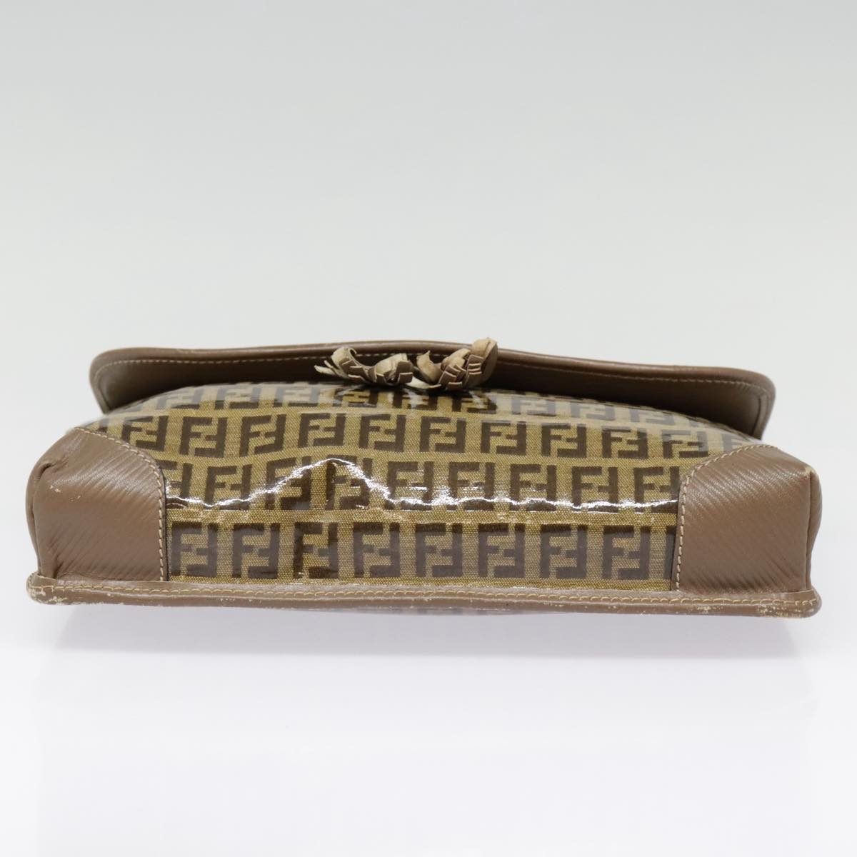 FENDI Zucchino Canvas Shoulder Bag Vintage Beige fm3888