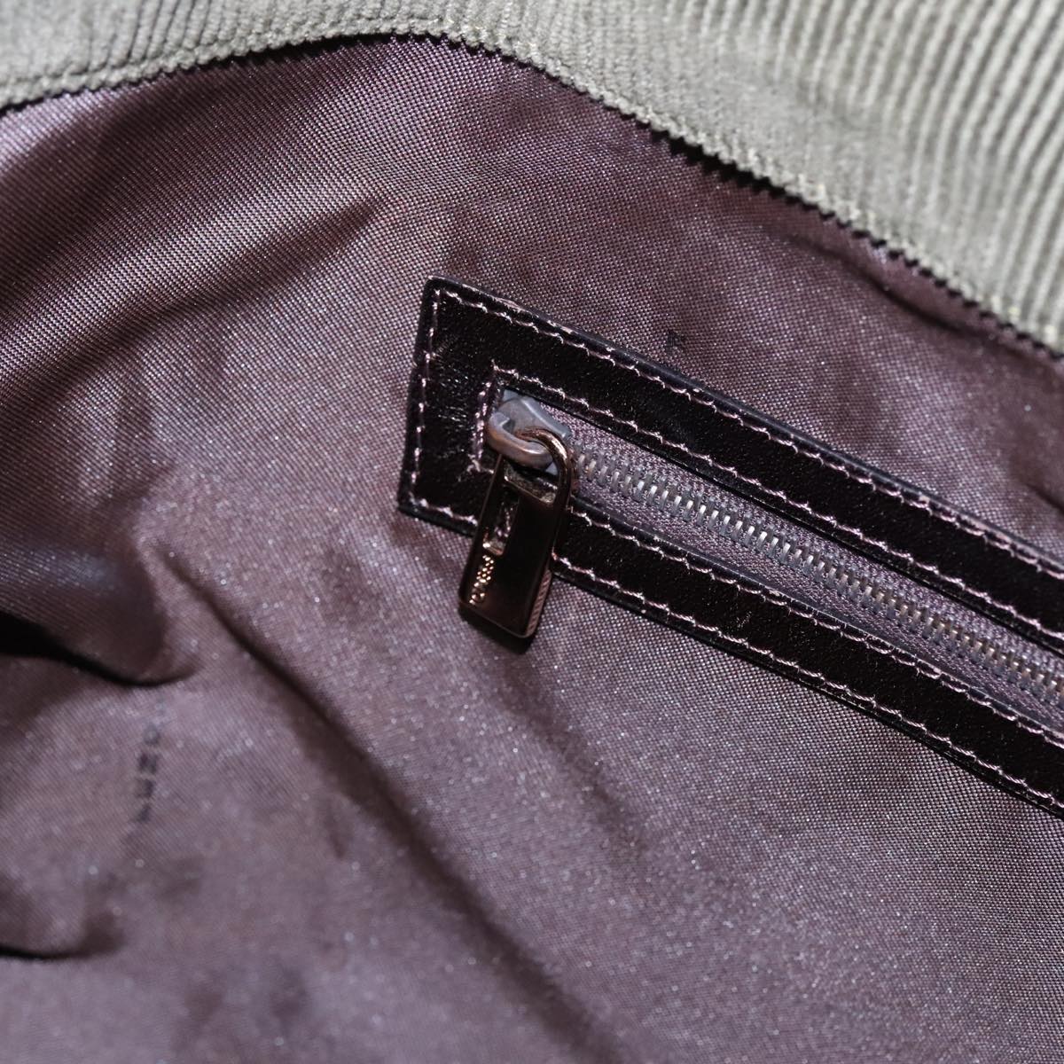 FENDI Tote Bag Corduroy Khaki fm3899