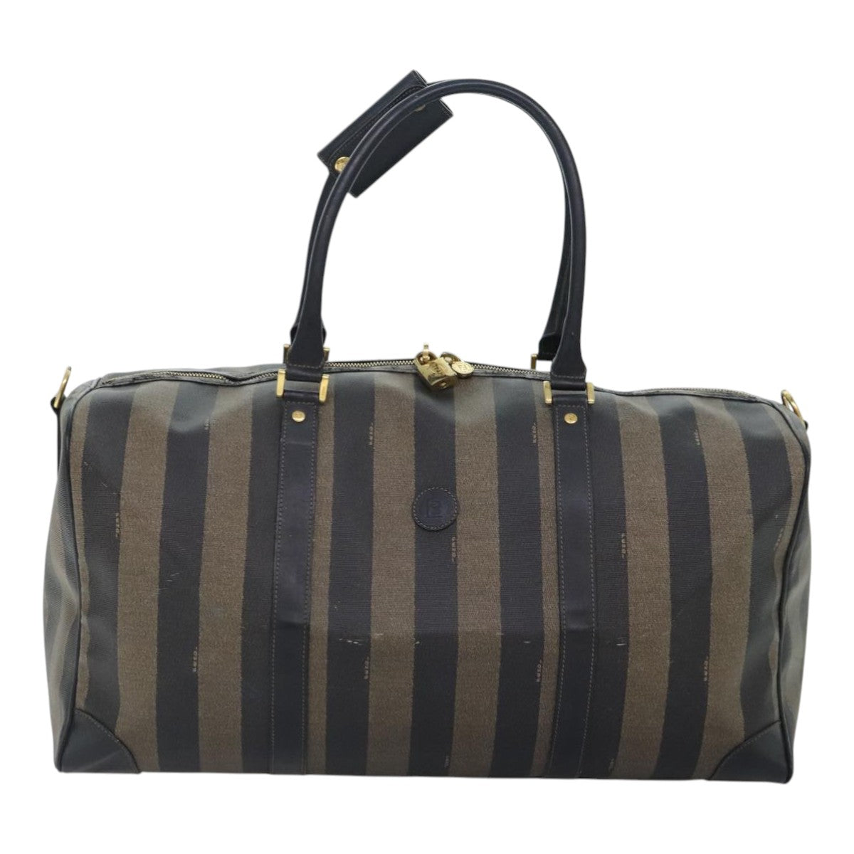 FENDI Pecan Canvas Boston Bag Coated Canvas 2way Brown fm3900