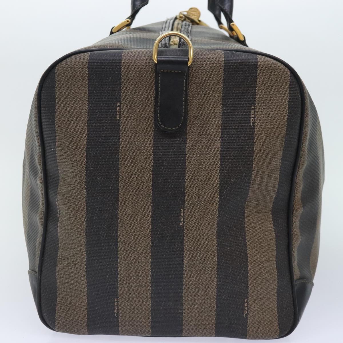 FENDI Pecan Canvas Boston Bag Coated Canvas 2way Brown fm3900