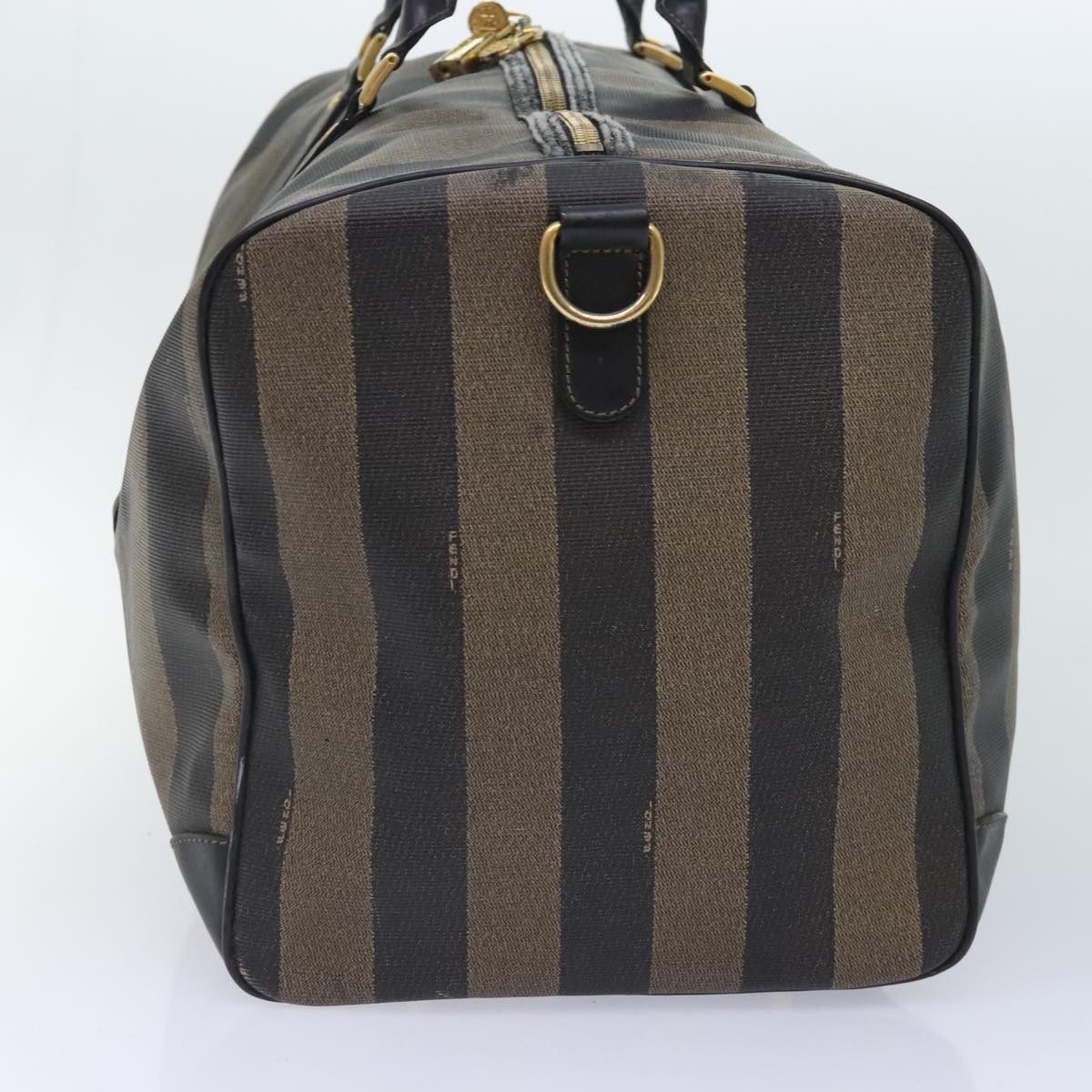 FENDI Pecan Canvas Boston Bag Coated Canvas 2way Brown fm3900