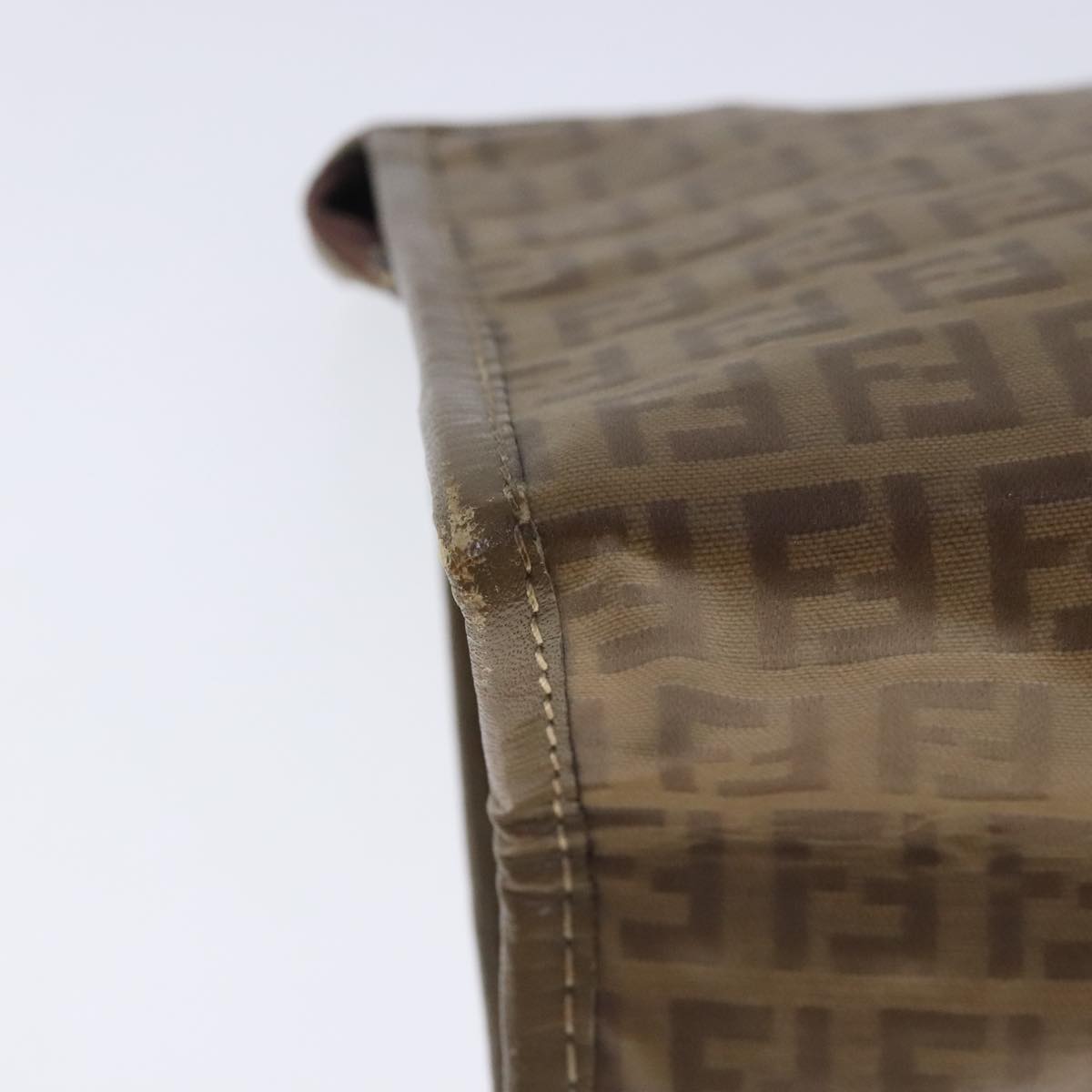 FENDI Zucchino Canvas Clutch Bag Beige fm3916