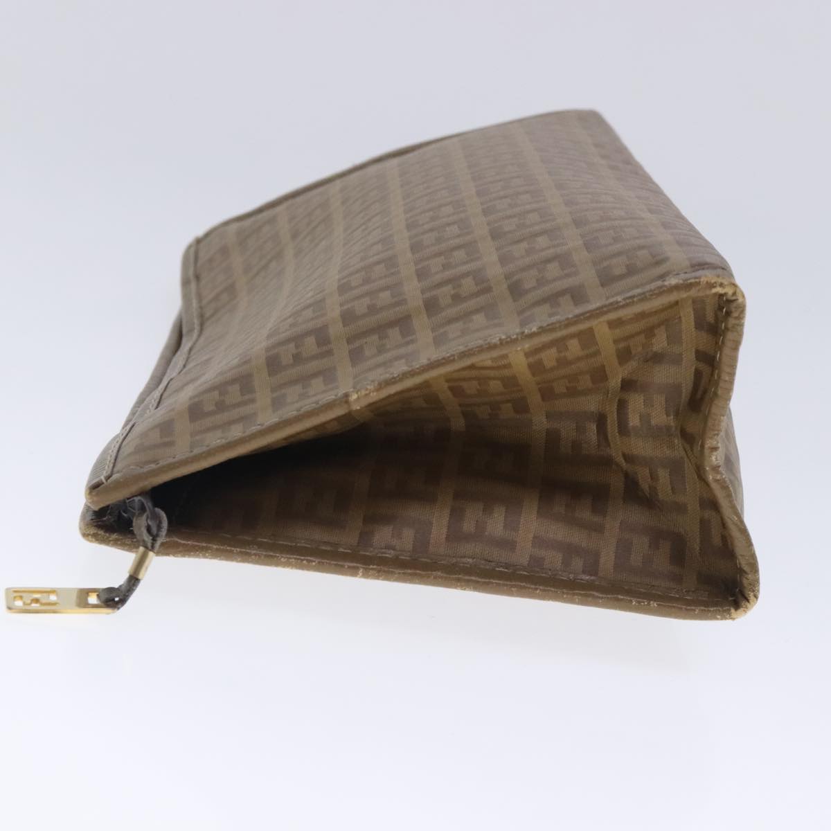 FENDI Zucchino Canvas Clutch Bag Beige fm3916