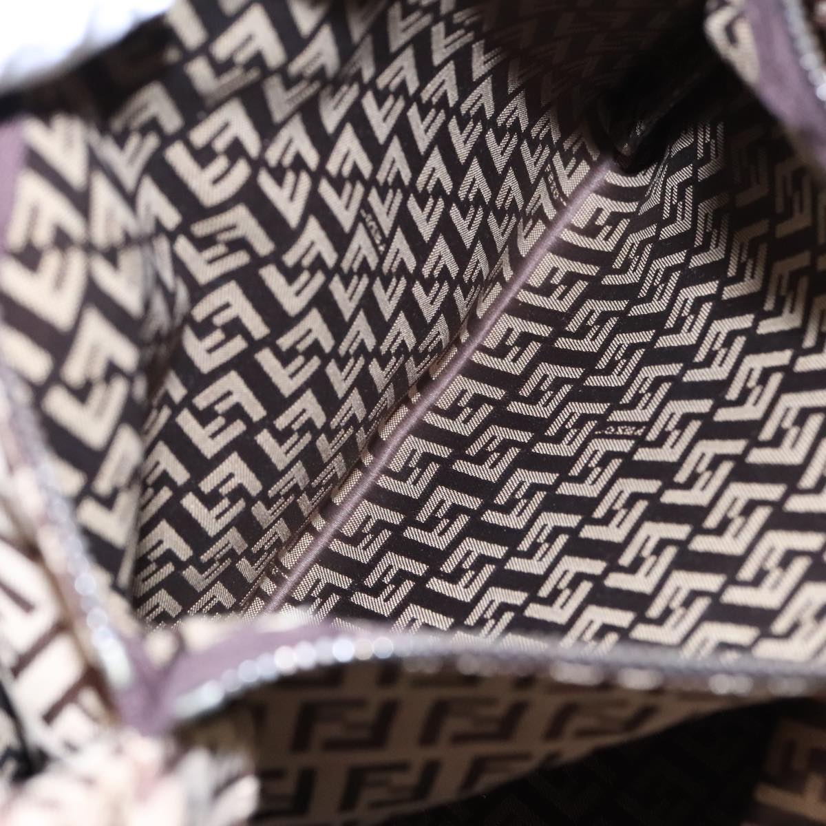 FENDI Zucchino Canvas Tote Bag Beige Brown fm3917
