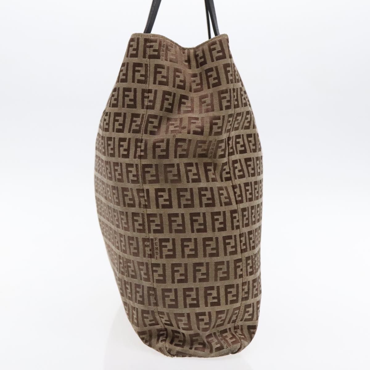 FENDI Zucchino Canvas Tote Bag Beige Brown fm3917