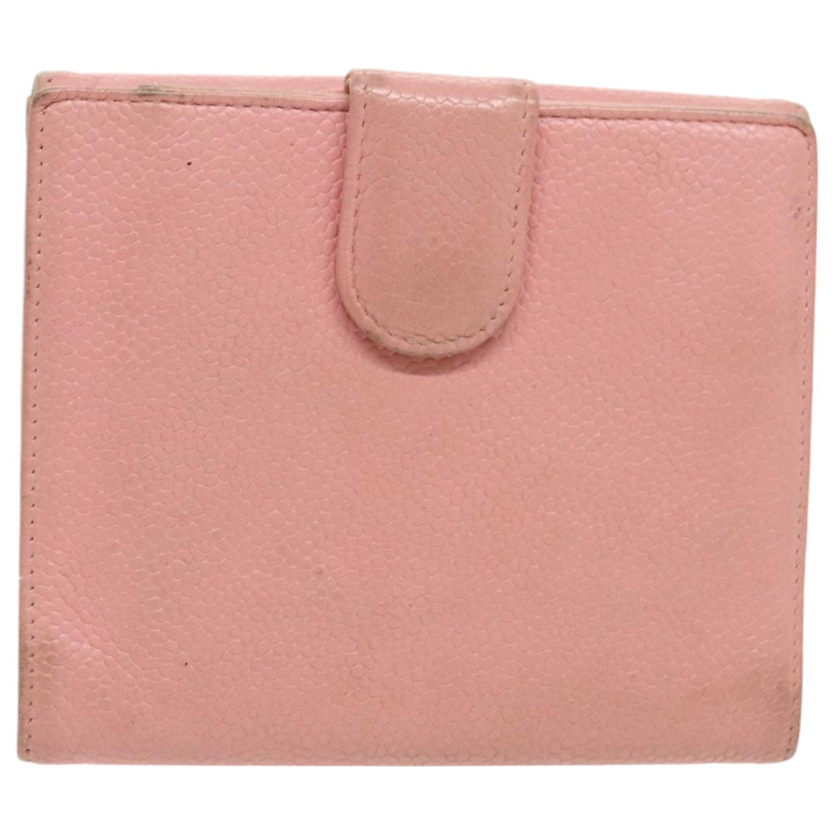 CHANEL COCO Mark Wallet Caviar Skin Pink Gold CC fm3962