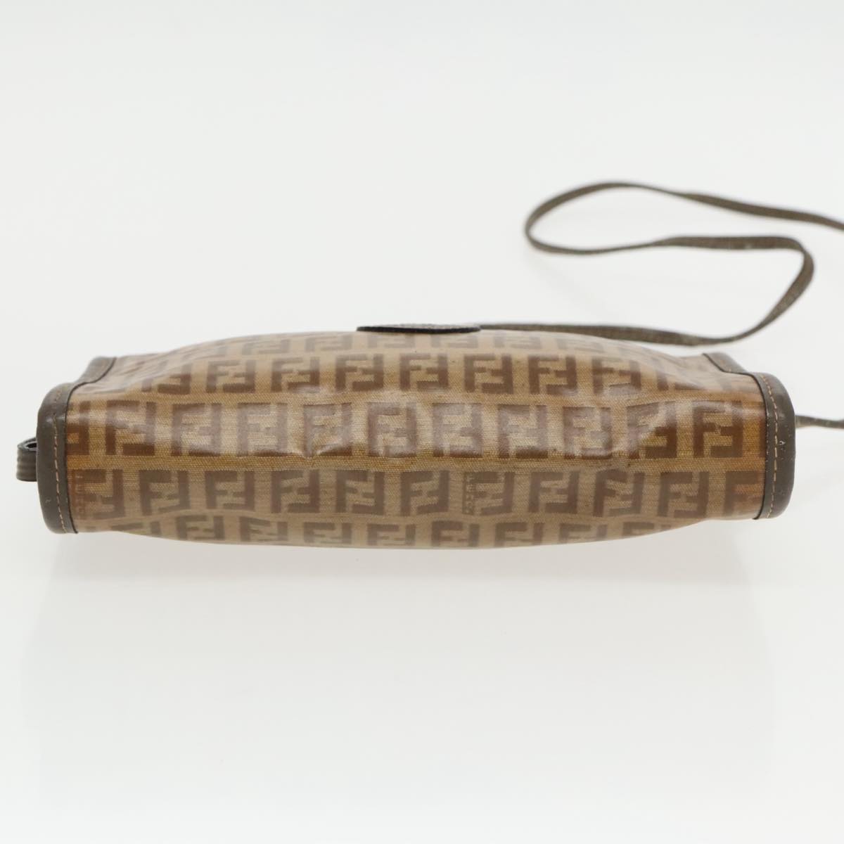 FENDI Zucchino Canvas Shoulder Bag Coated Canvas Old model Beige fm4001