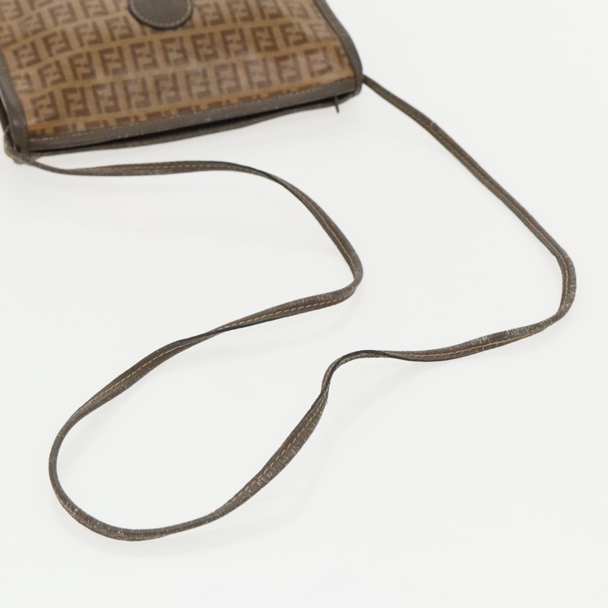 FENDI Zucchino Canvas Shoulder Bag Coated Canvas Old model Beige fm4001