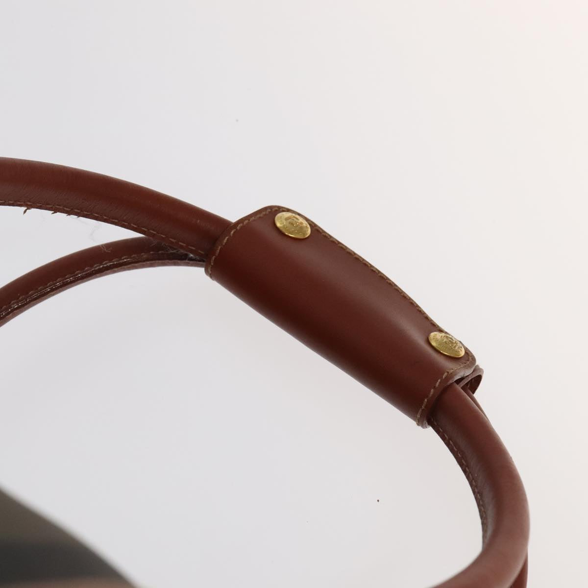 FENDI Pecan Canvas Boston Bag Brown Black Gold fm4002