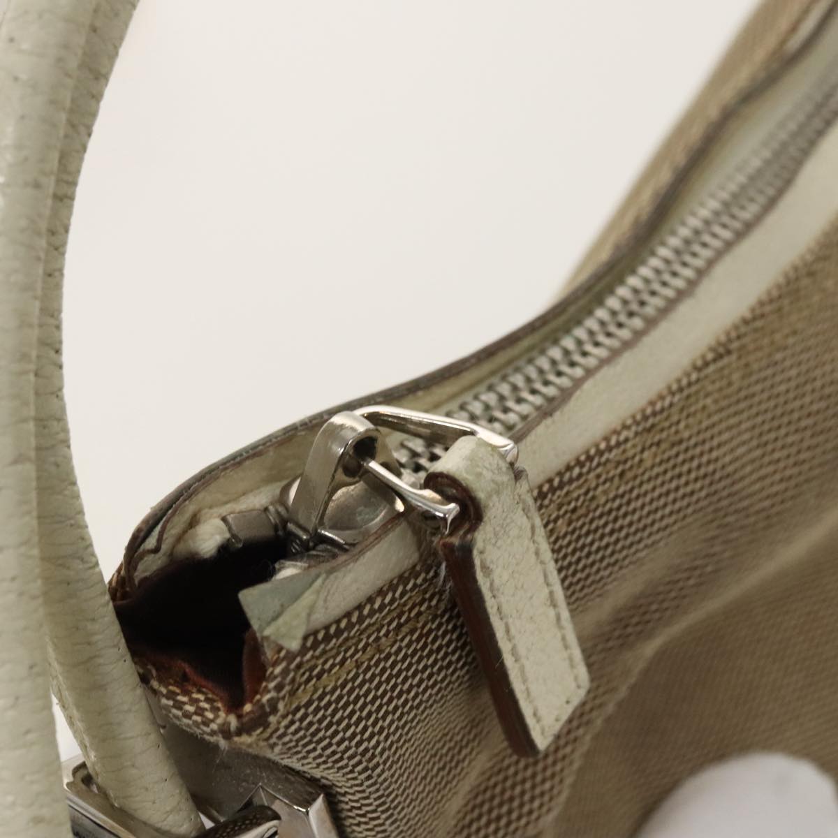 GUCCI Shoulder Bag Canvas Leather Beige Silver 001 3766 2123 fm4006