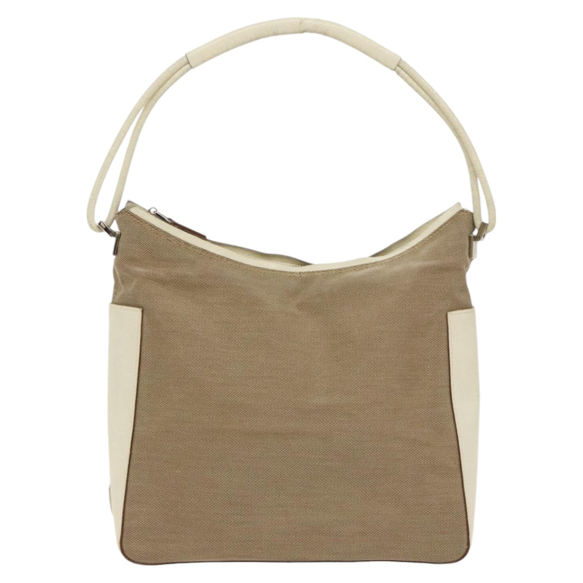 GUCCI Shoulder Bag Canvas Leather Beige Silver 001 3766 2123 fm4006