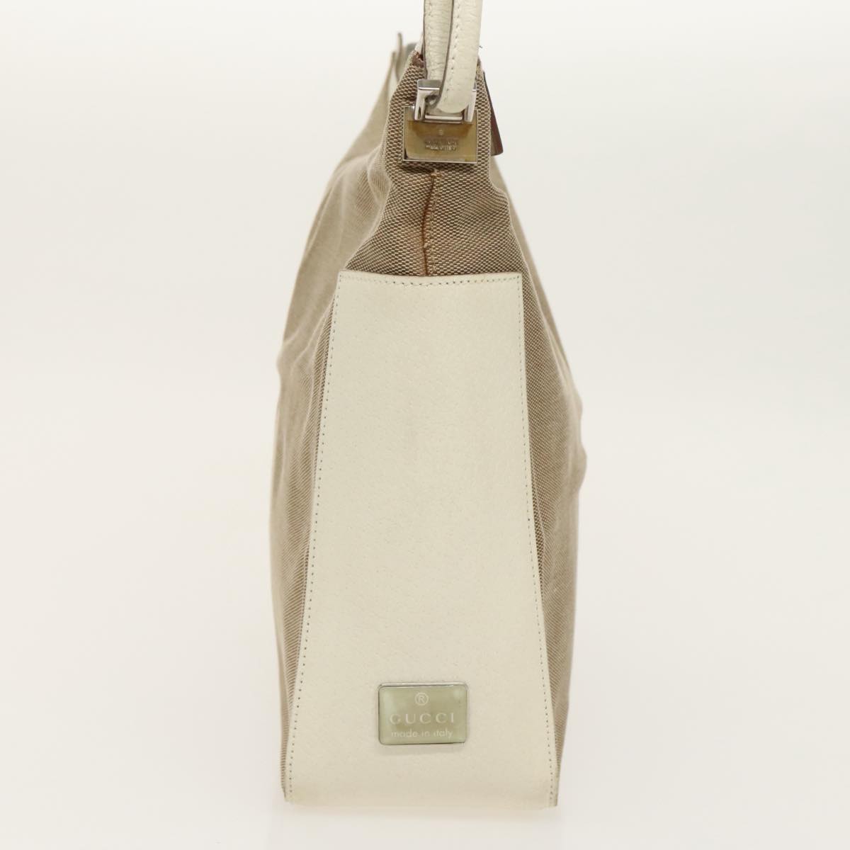 GUCCI Shoulder Bag Canvas Leather Beige Silver 001 3766 2123 fm4006