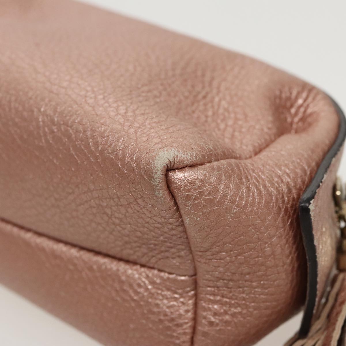 GUCCI Pouch Leather Pink Gold 308634 fm4022