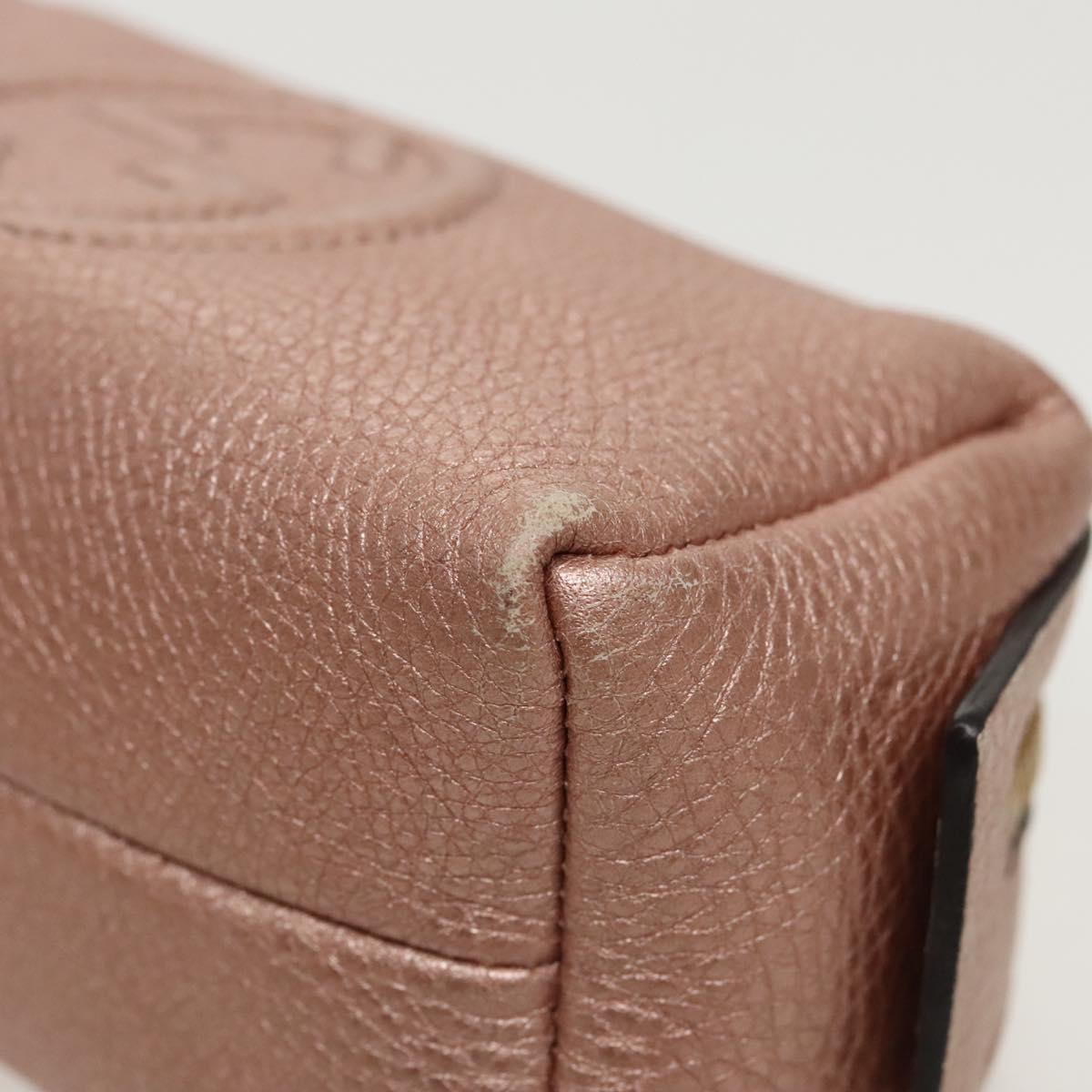 GUCCI Pouch Leather Pink Gold 308634 fm4022