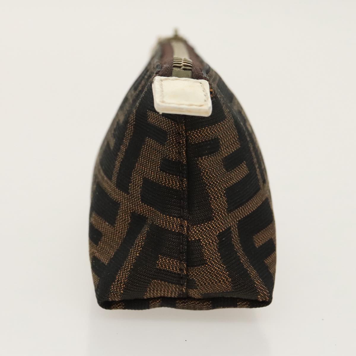FENDI Zucca Canvas Pouch Brown Black Silver fm4028
