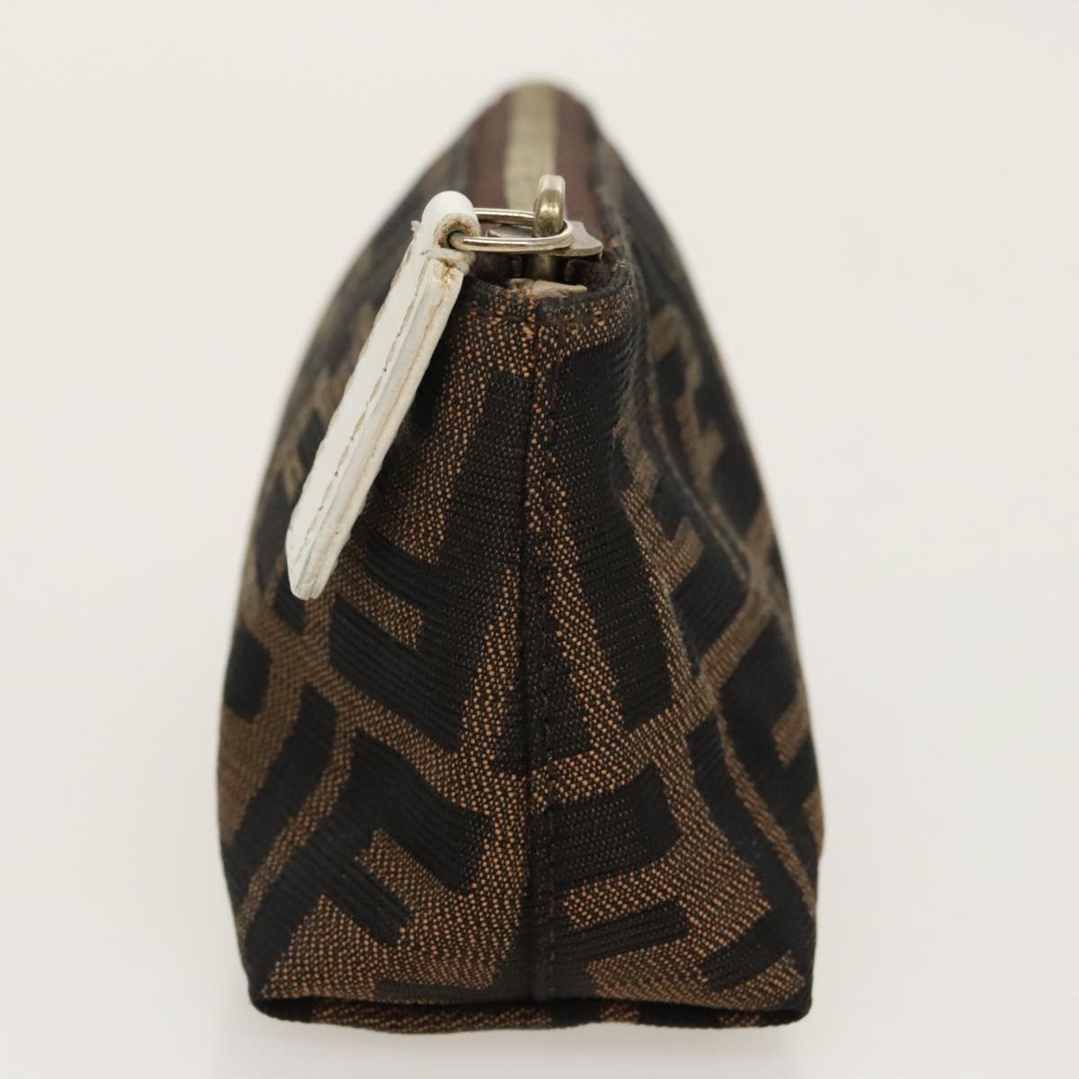 FENDI Zucca Canvas Pouch Brown Black Silver fm4028