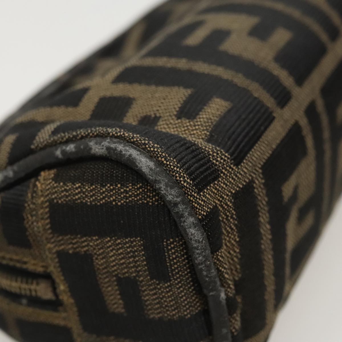 FENDI Zucca Canvas Pouch Brown Black fm4029