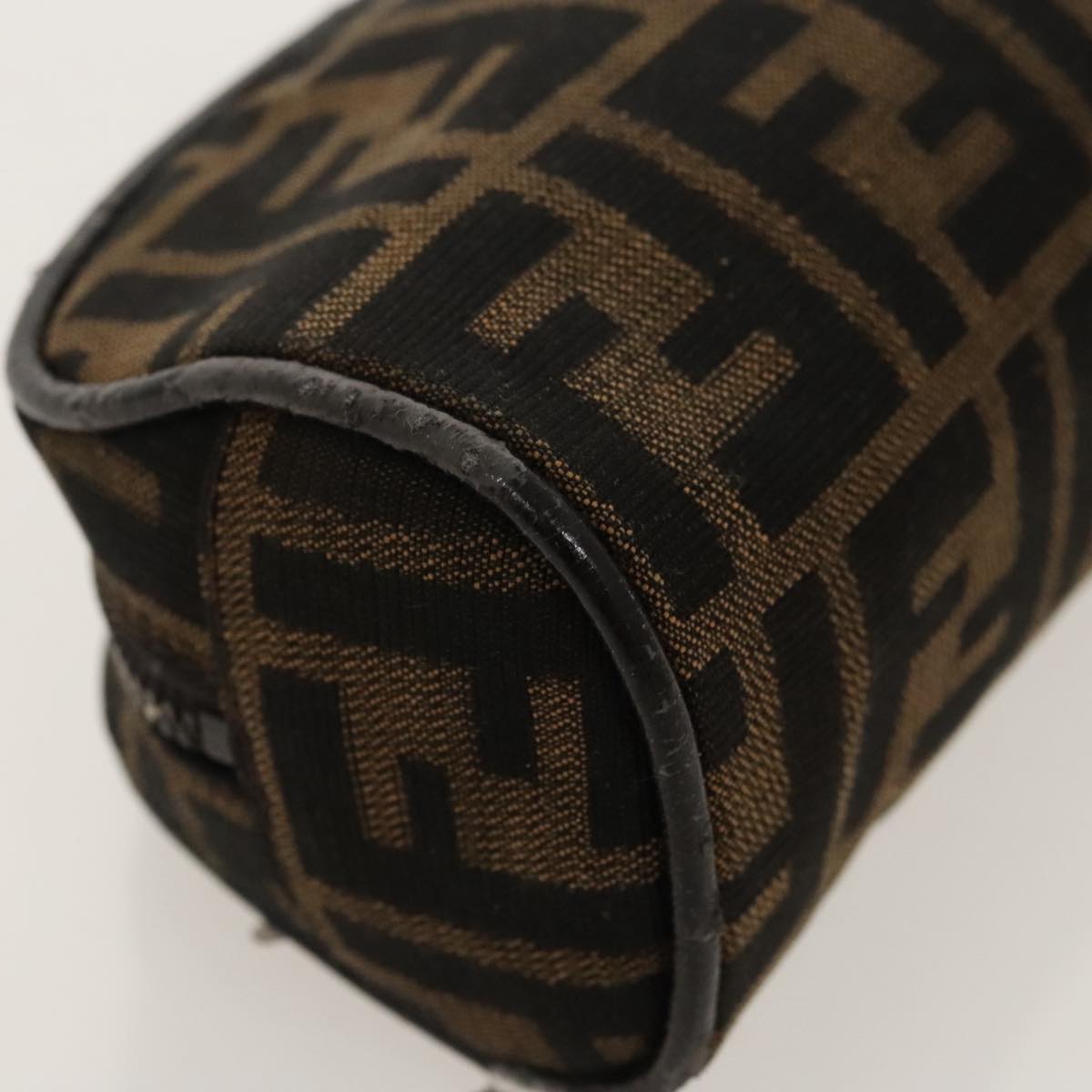 FENDI Zucca Canvas Pouch Brown Black Silver fm4030