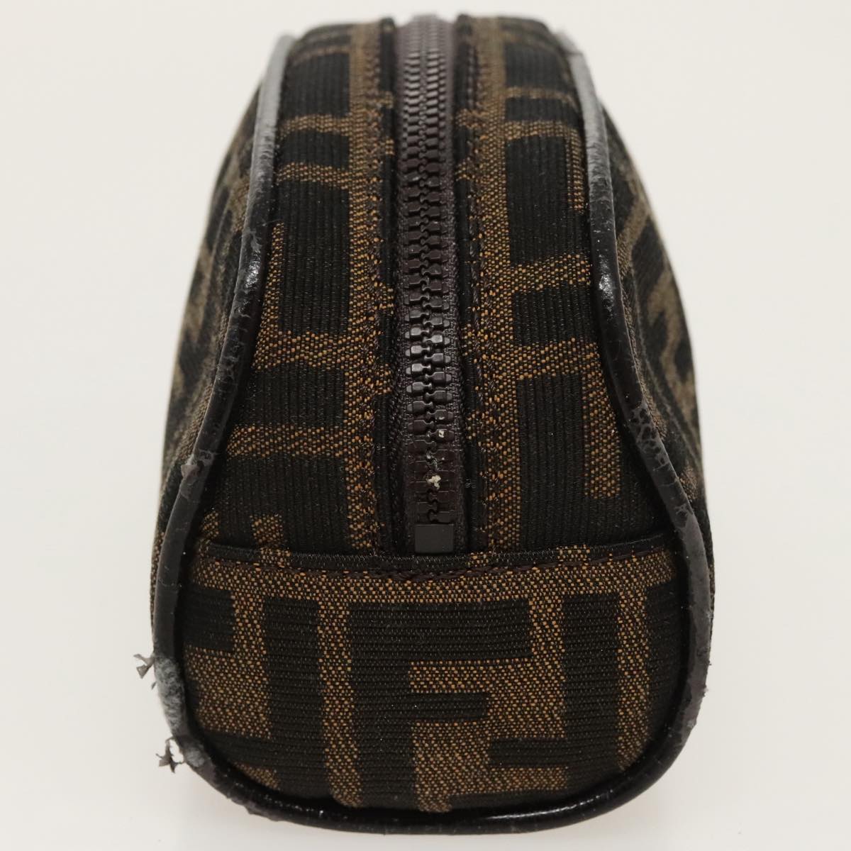 FENDI Zucca Canvas Pouch Brown Black Silver fm4030