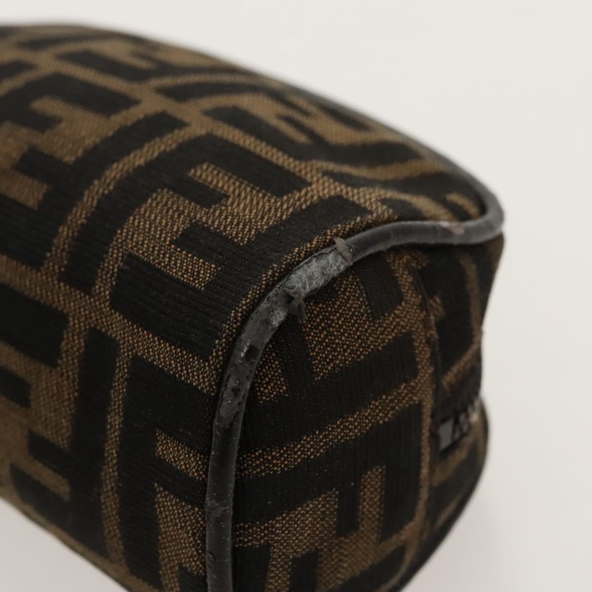 FENDI Zucca Canvas Pouch Brown Black Silver fm4030