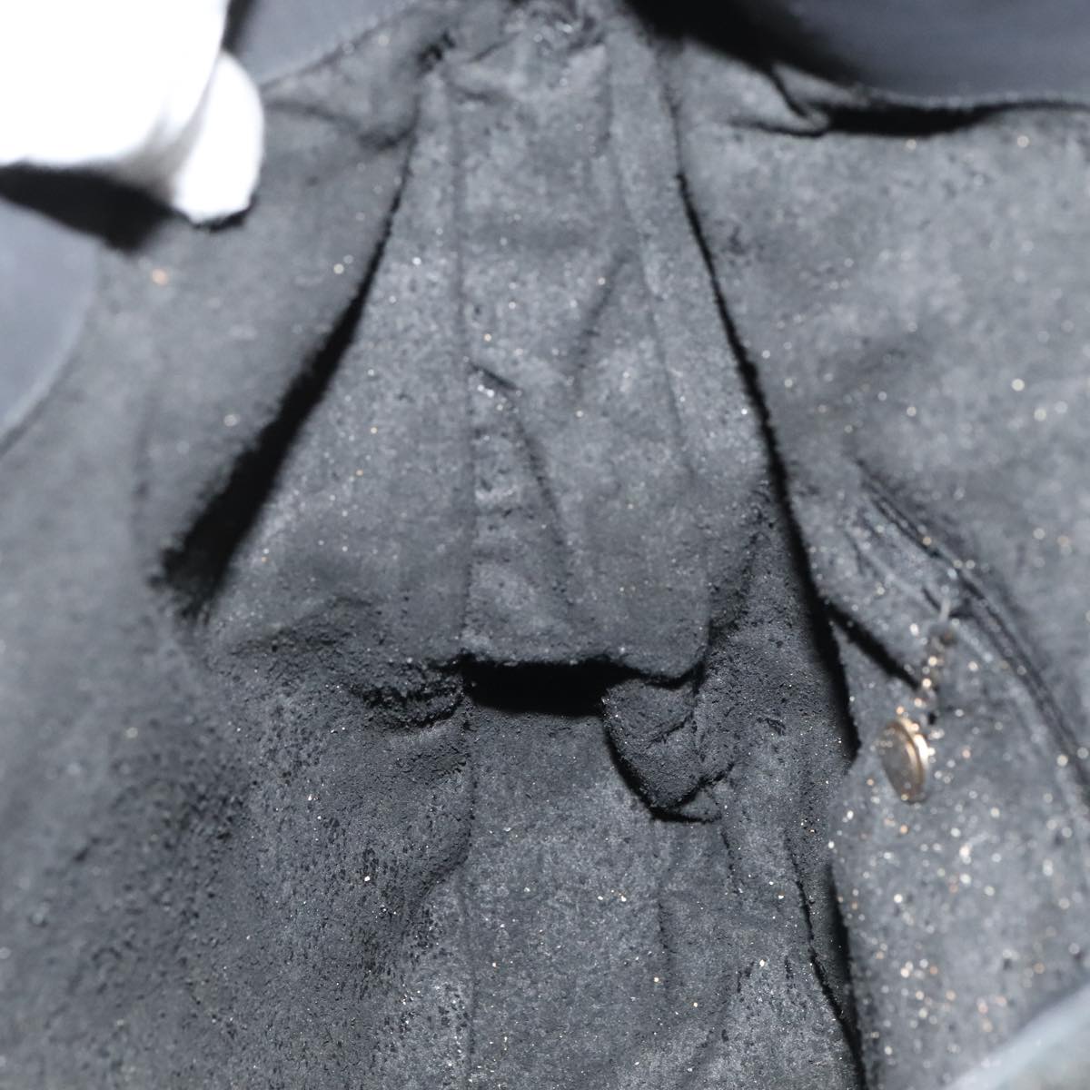 GUCCI Bamboo Hand Bag Suede 2way Black Gold 001 1014 1577 fm4060