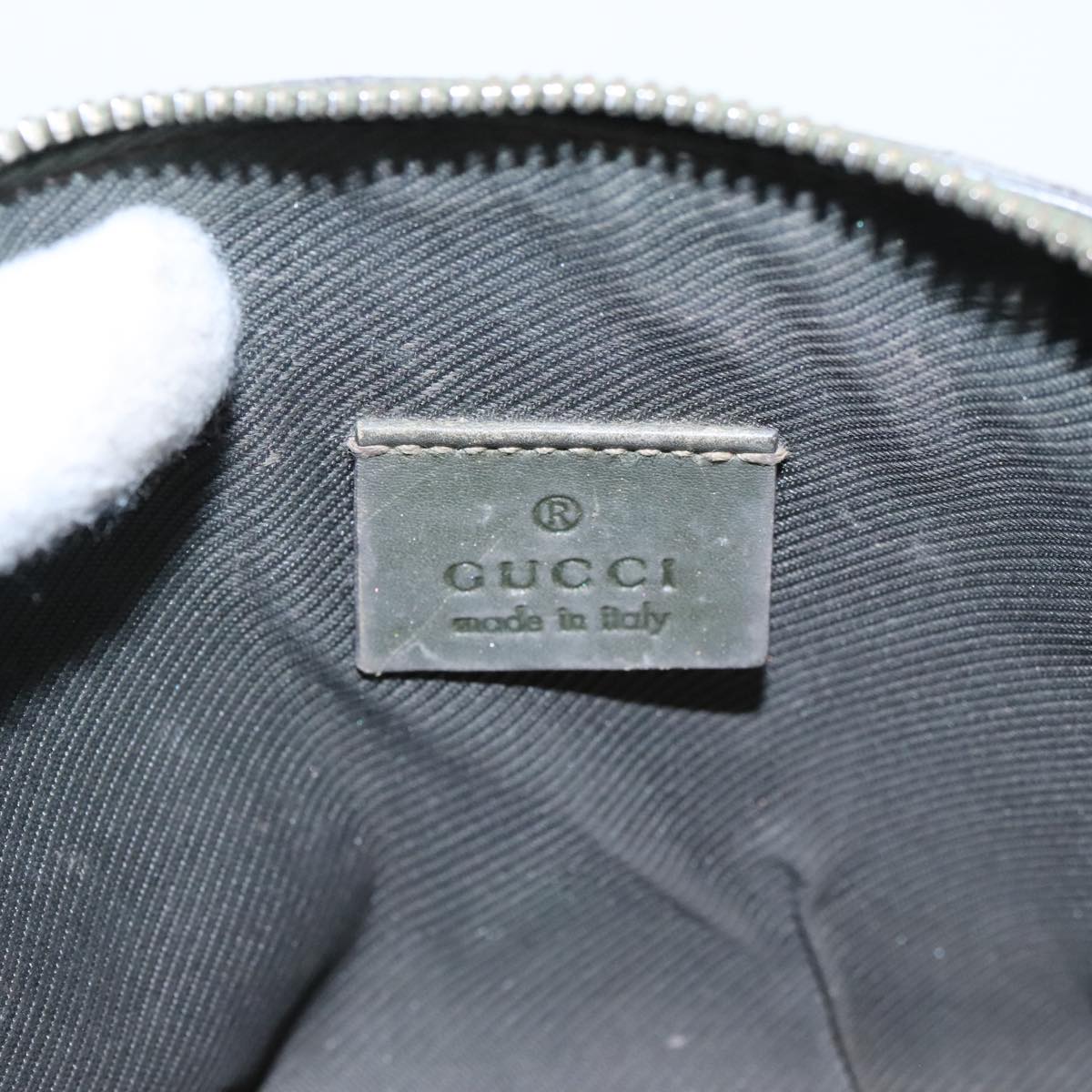 GUCCI Guccissima GG Canvas Pouch Leather Khaki Gold 141810 fm4061