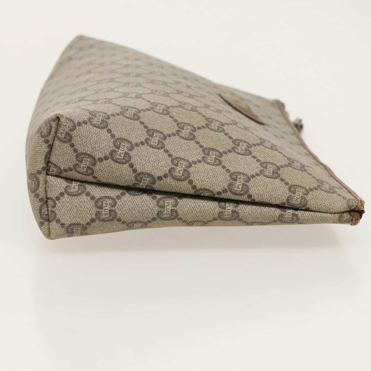 GUCCI GG Plus Supreme Clutch Bag PVC Leather Beige fm4064