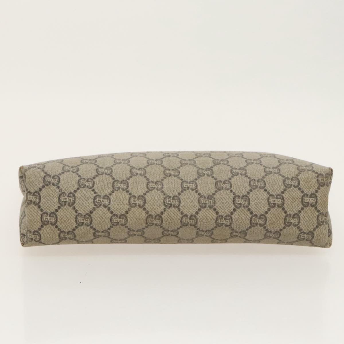 GUCCI GG Plus Supreme Clutch Bag PVC Leather Beige fm4064