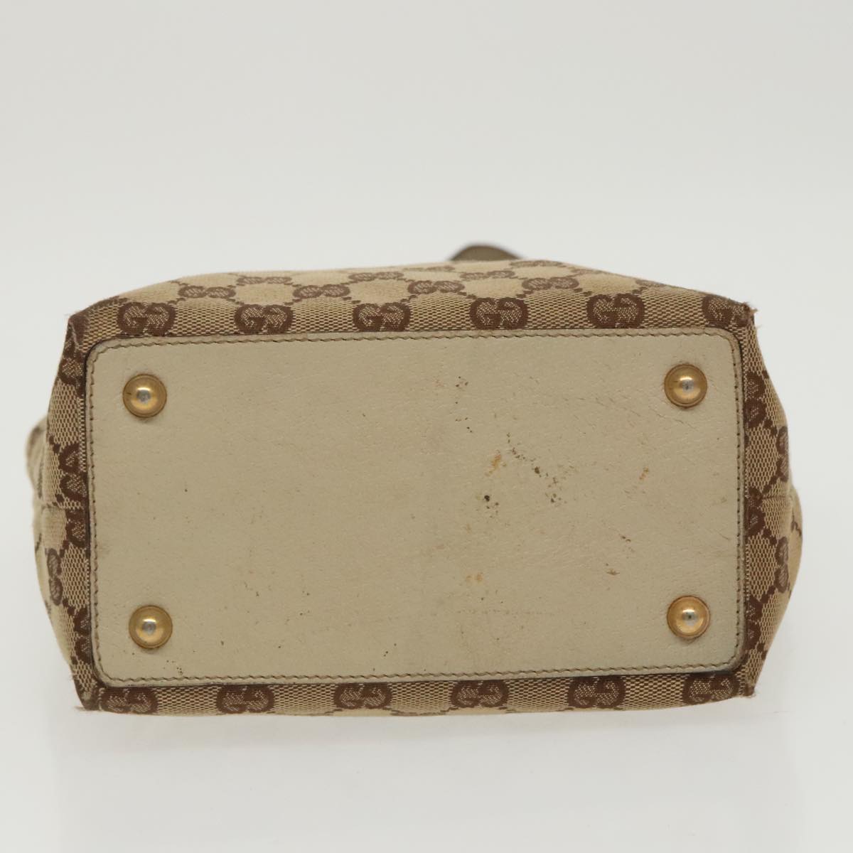 GUCCI GG Canvas Tote Bag Beige Gold 120840 fm4073